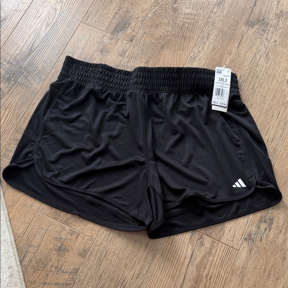Adidas Pacer Knit High Women's Athletic Black Shorts